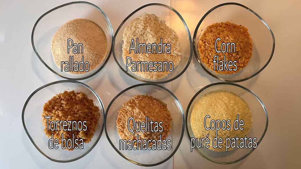 Los 6 ingredientes usados para rebozar en la freidora de aire