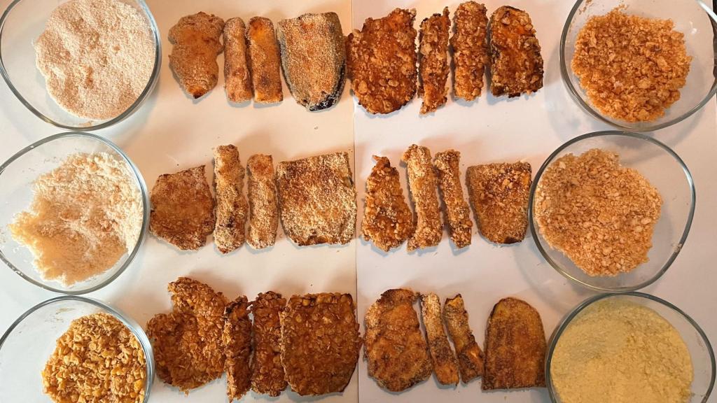 Rebozamos pechuga de pavo, calabacín y berenjena con seis ingredientes distintos