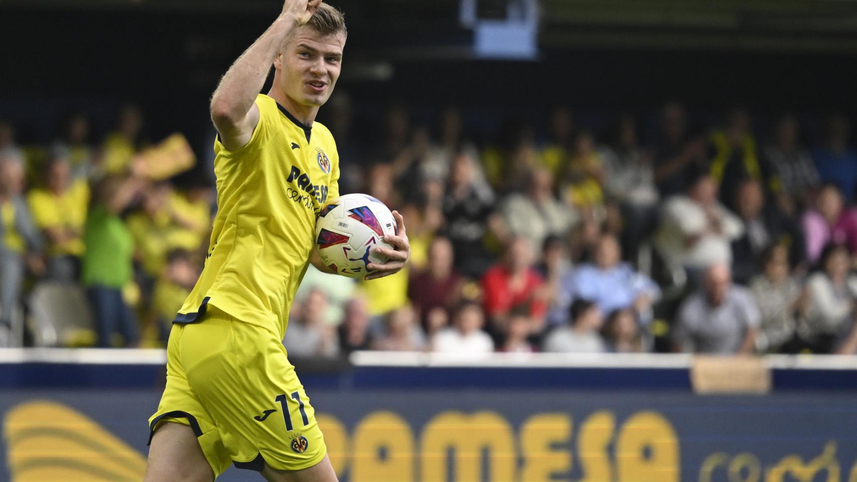 Sörloth celebra uno de sus cuatro goles ante el Real Madrid.