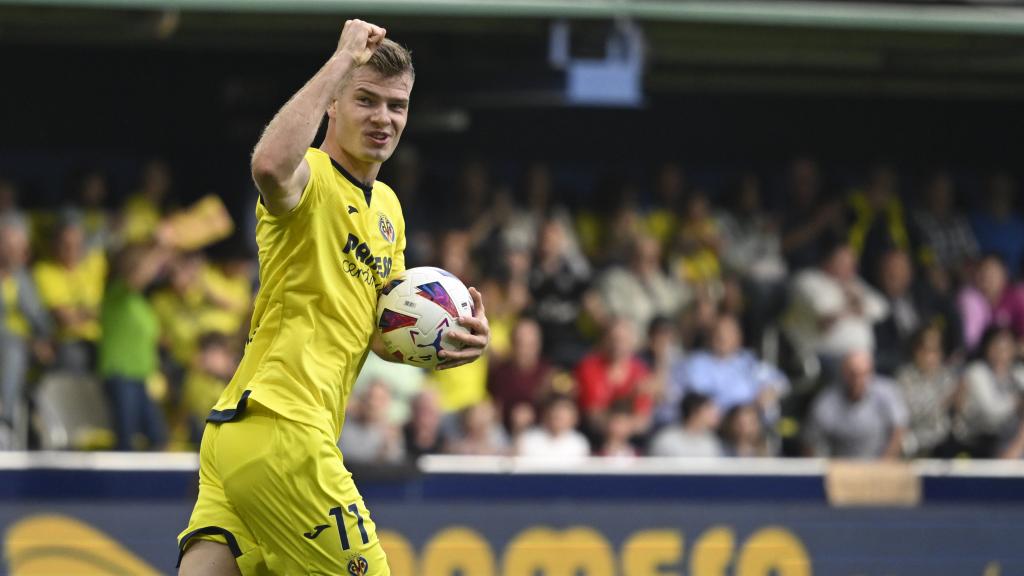 Sörloth celebra uno de sus cuatro goles ante el Real Madrid.