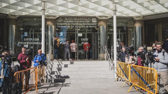Entrada de los Juzgados de Plaza Castilla este lunes 20 de mayo.