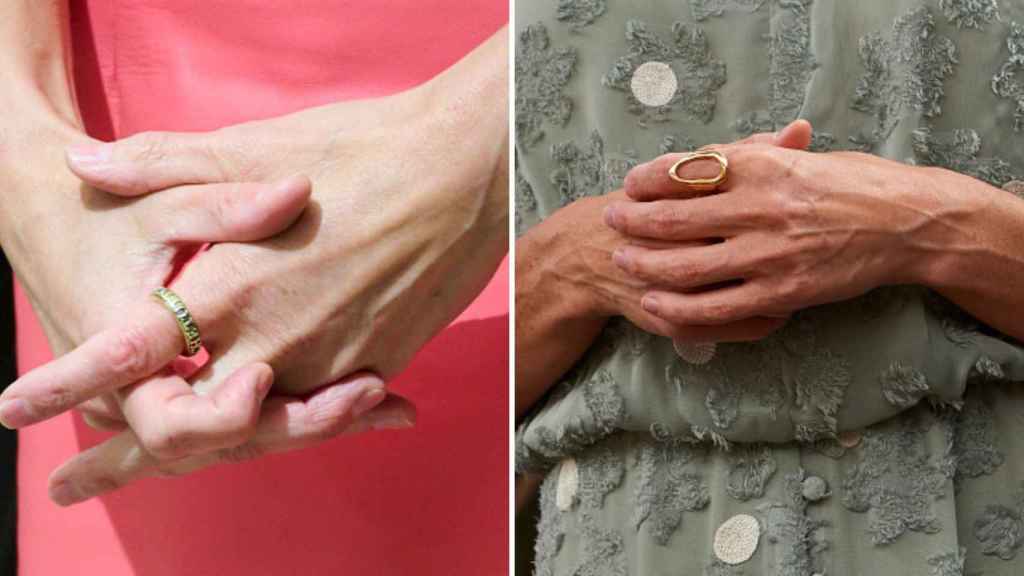 Manos de doña Letizia con los anillos 'coreterno' y de 'Karem Hallam'