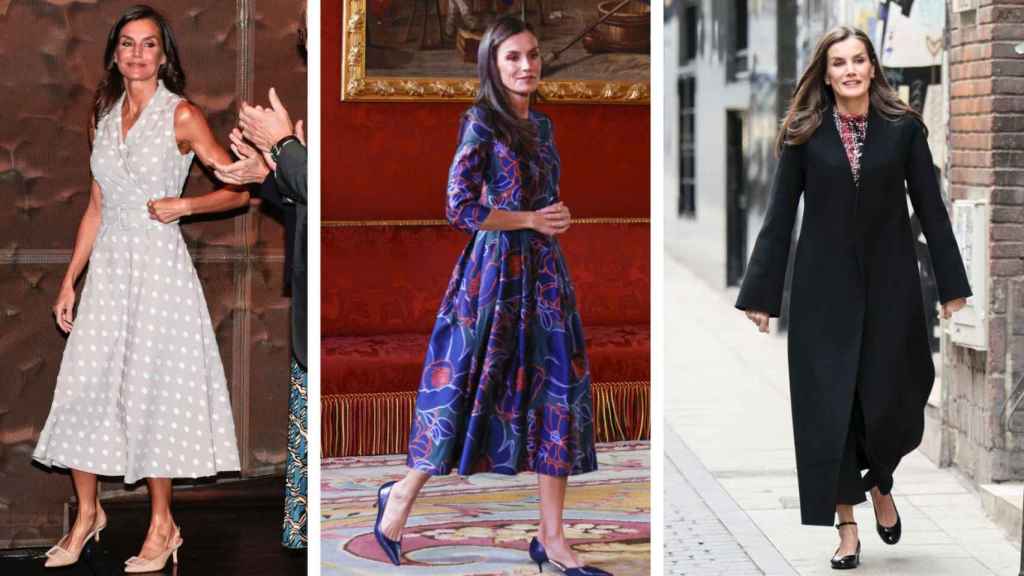 Letizia, con tres diseños 'made in Spain'.