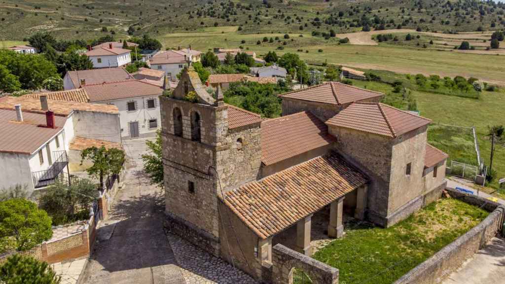Vista aérea de La Riba de Saelices (Guadalajara). Foto: Ayuntamiento de La Riba de Saelices
