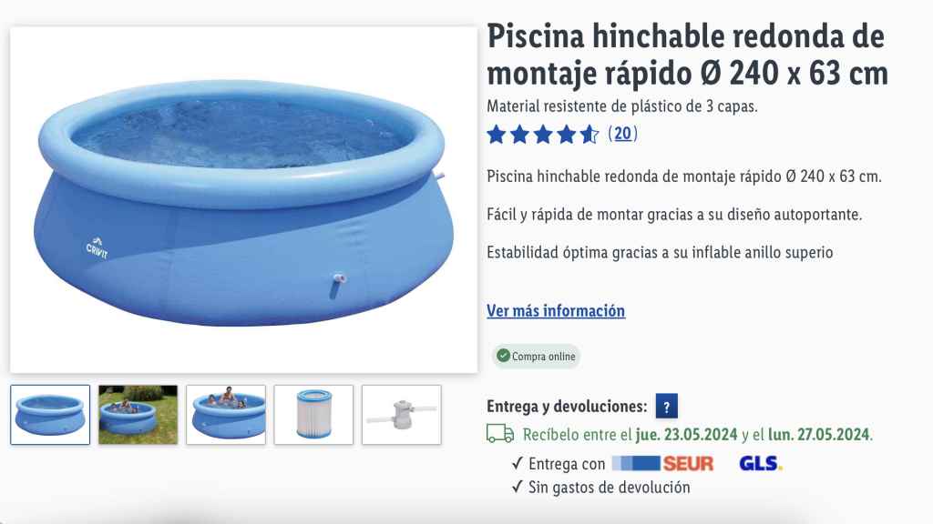 Piscina hinchable redonda.