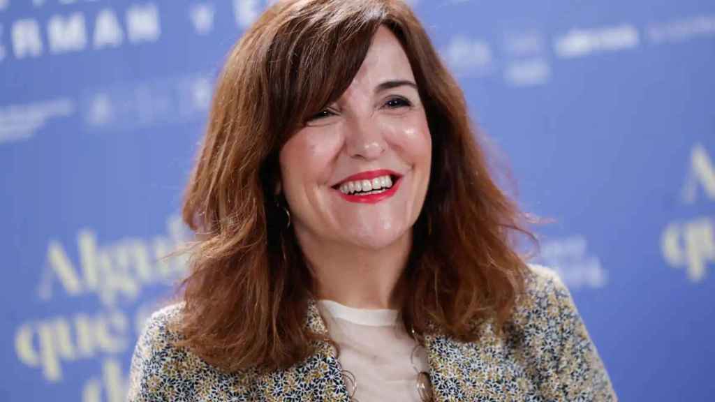 Elvira Lindo en la presentación de la película 'Alguien que cuide de mí' en Madrid, el 19 de abril.