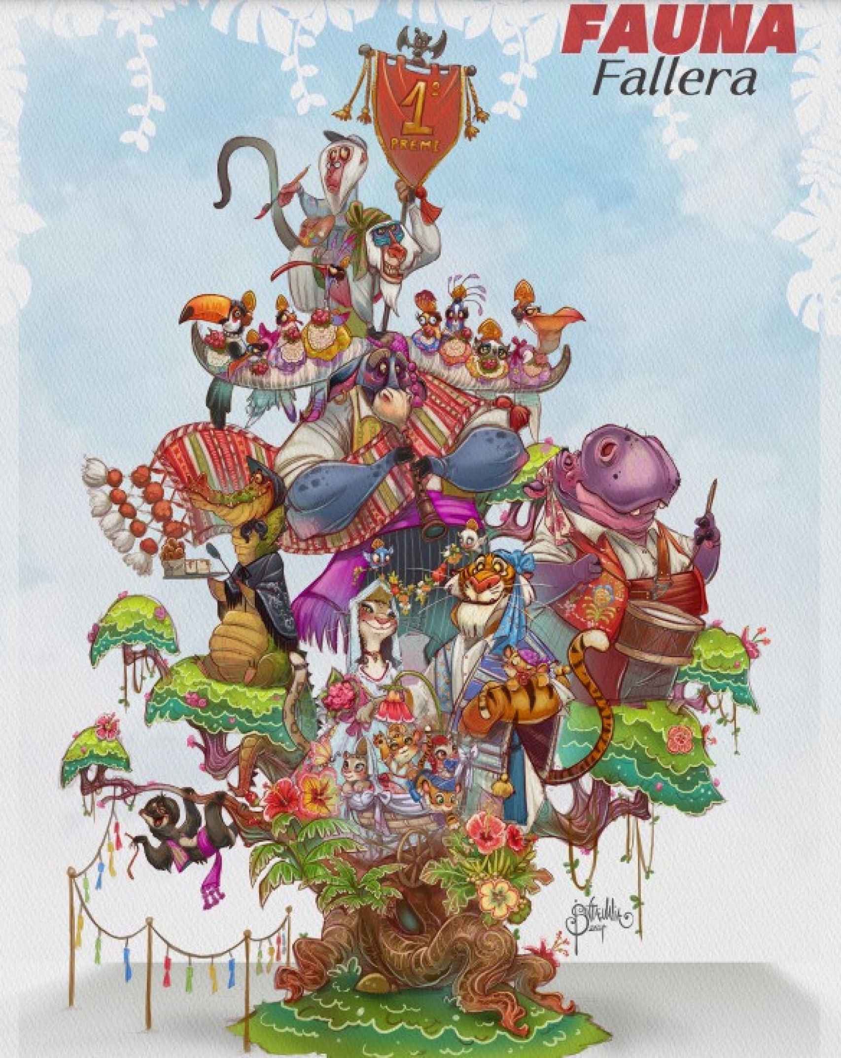 Boceto Falla municipal de Valencia 2025, de los artistas Alejandro Santaeulalia y Vicente Llàcer. EE