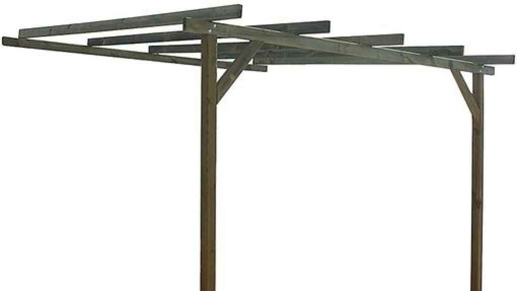 Pérgola adosada madera de pino.
