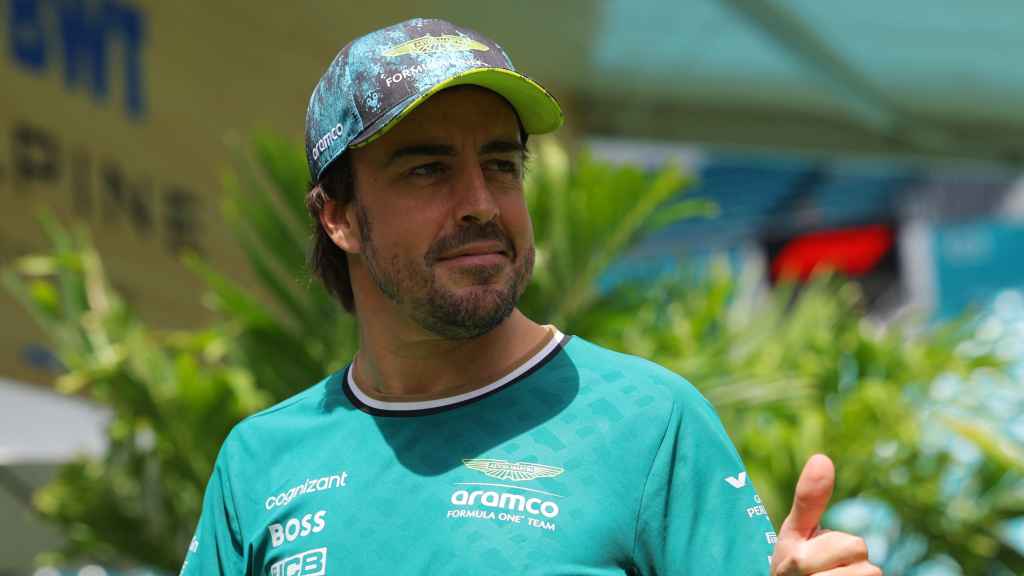 Fernando Alonso, durante el Gran Premio de Miami.