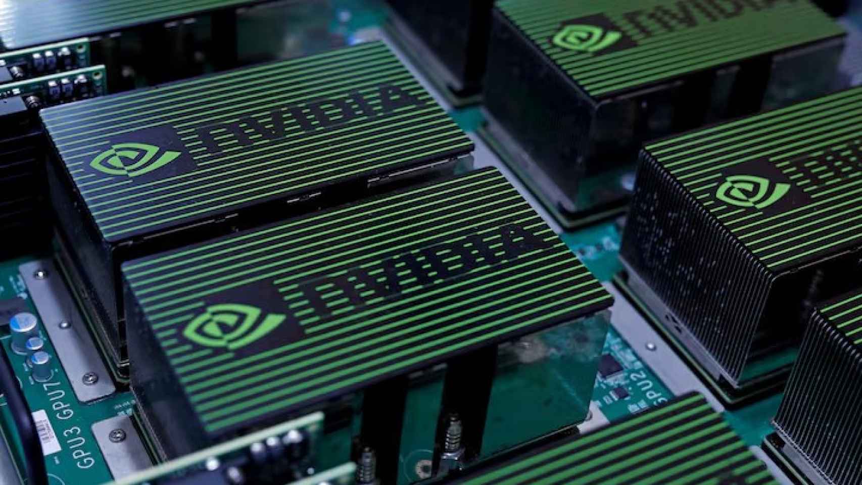 El logotipo de Nvidia en la exposición Computex, en Taipei, Taiwán.