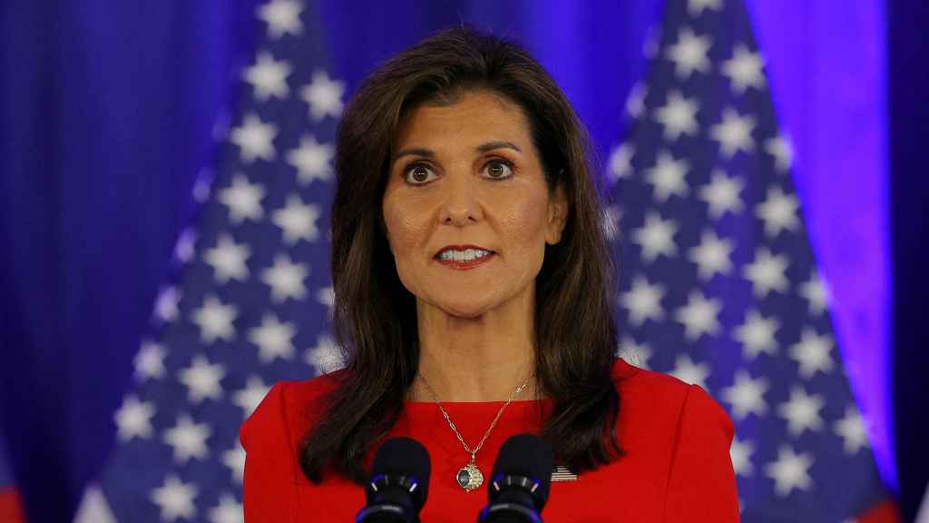 Nikki Haley durante el anuncio de su retirada de las primarias en Charleston el 5 de marzo.