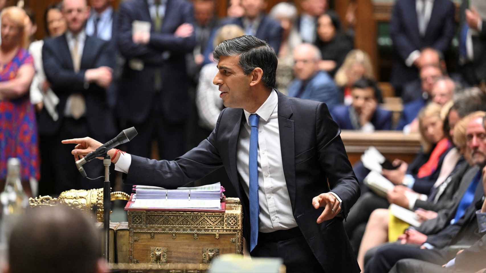 Rishi Sunak en un discurso en la Cámara de los Comunes el pasado 8 de mayo.