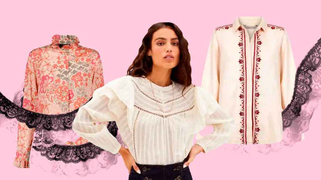 Los lazos y motivos florales en camisas y blusas románticas se asocia al estilo coquette.