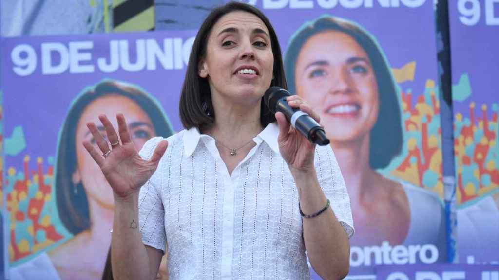 Irene Montero, en una acto de su campaña a las elecciones europeas, el pasado jueves en Madrid./