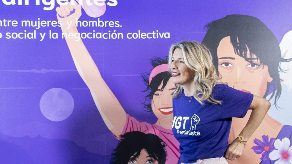 La vicepresidenta segunda y ministra de Trabajo y Economía Social, Yolanda Díaz, este viernes en Madrid.