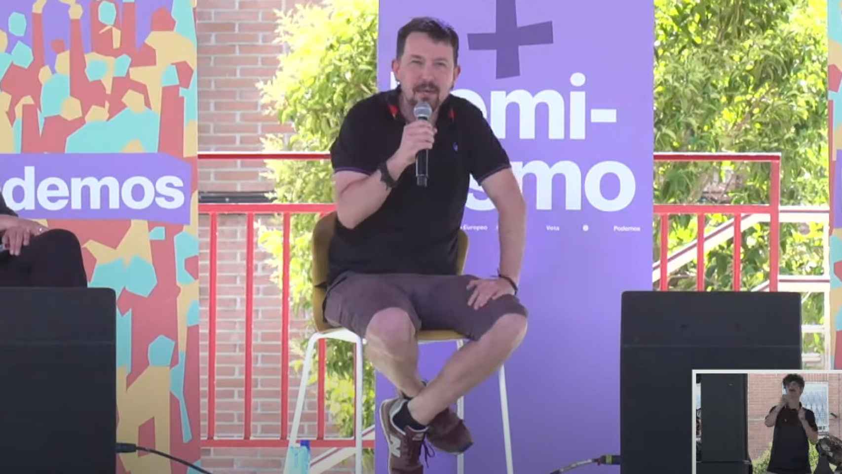 El exvicepresidente del Gobierno y ex secretario general de Podemos, Pablo Iglesias, este sábado durante la 'Fiesta de la primavera' del partido.
