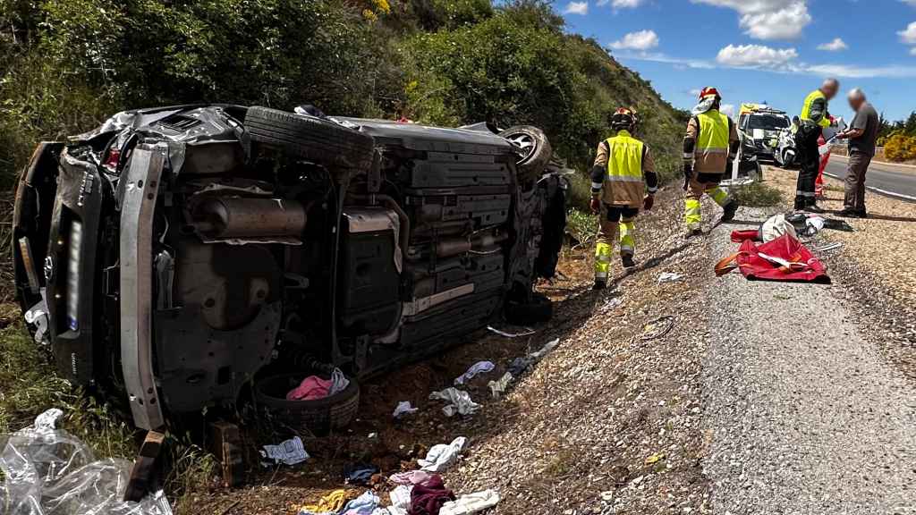 El turismo tras haber volcado en León