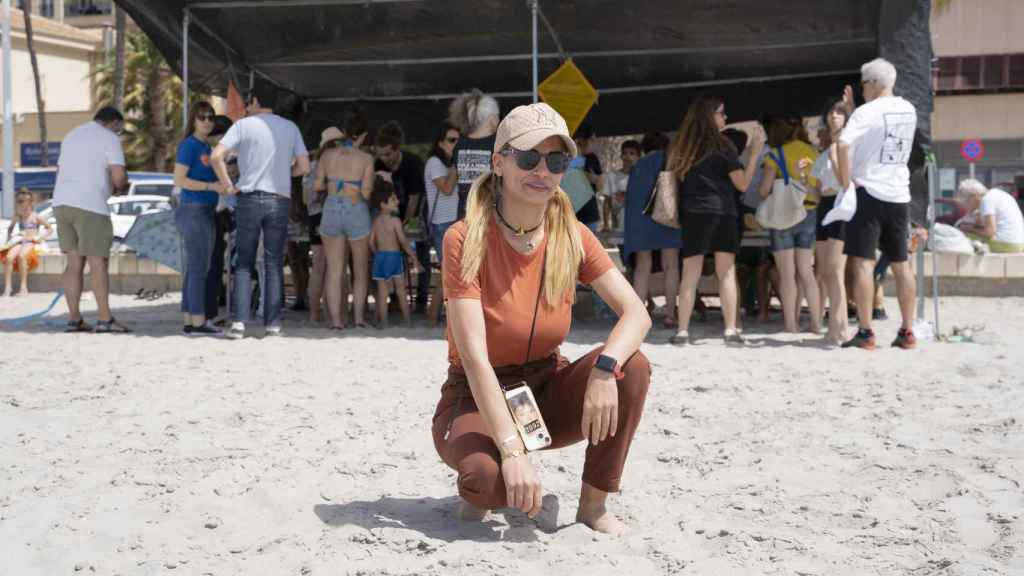 Birivian, durante las jornadas en la playa de Santa Pola.