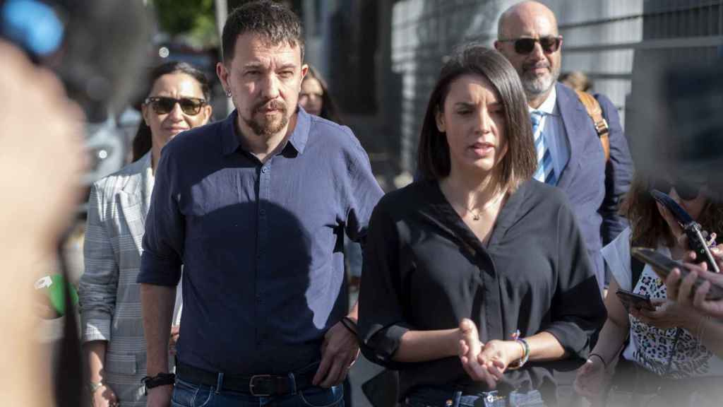 Pablo Iglesias e Irene Montero, a su llegada al juicio contra Frontera.