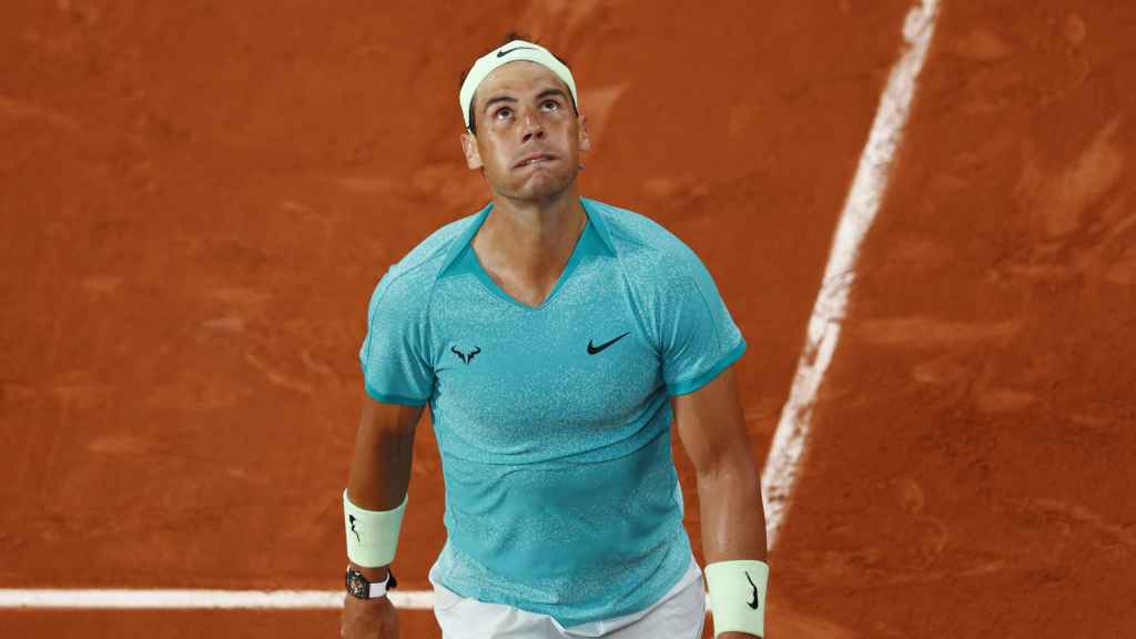 Rafa Nadal, en su partido ante Zverev en Roland Garro 2024