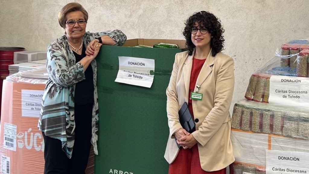 Los alimentos de primera necesidad entregados por Mercadona a Cáritas Toledo.