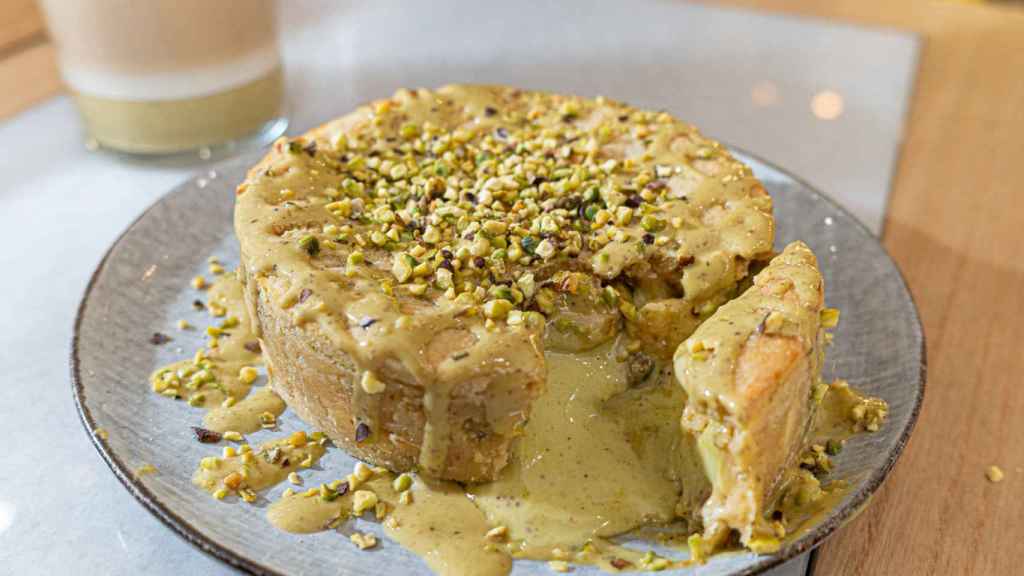 Una 'cheesecookie' de pistacho para dos personas de la tienda Caracola.