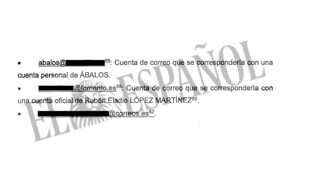 Extracto del informe de la UCO sobre los correos del 'caso Koldo'.