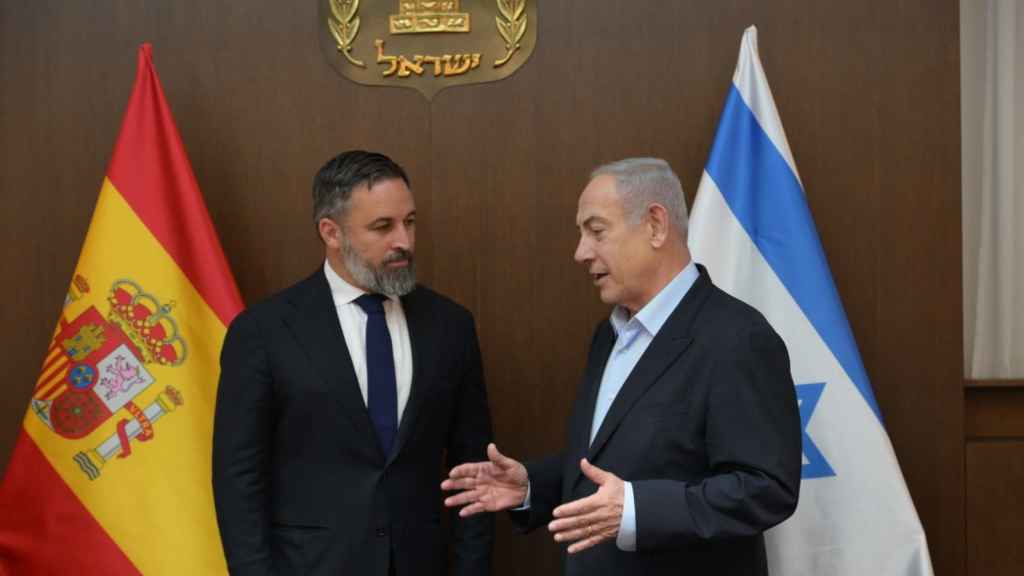 El presidente de Vox, Santiago Abascal, se reúne con el primer ministro israelí, Benjamín Netanyahu, en Israel