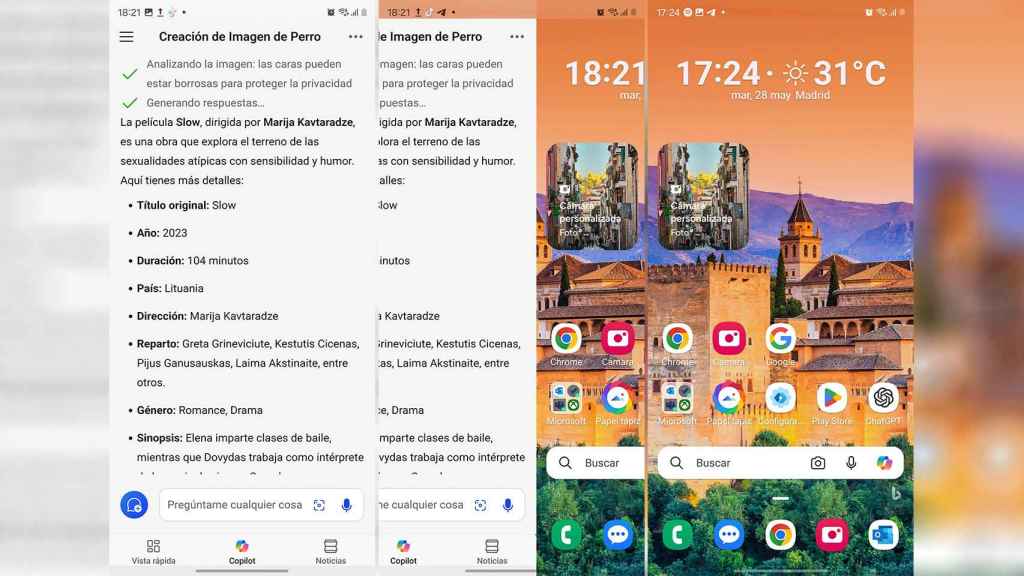 Copilot aparece con un gesto hecho desde el lateral izquierdo como Discover en Android