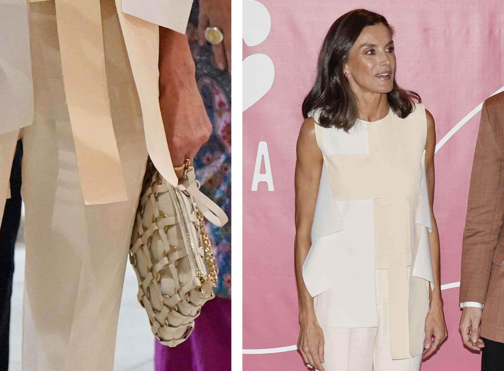 Letizia ha estrenado un bolso de Massimo Dutti.