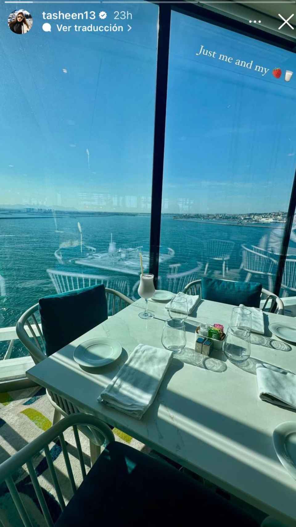 Imagen de una invitada a la preboda, compartida en sus 'stories' de Instagram.