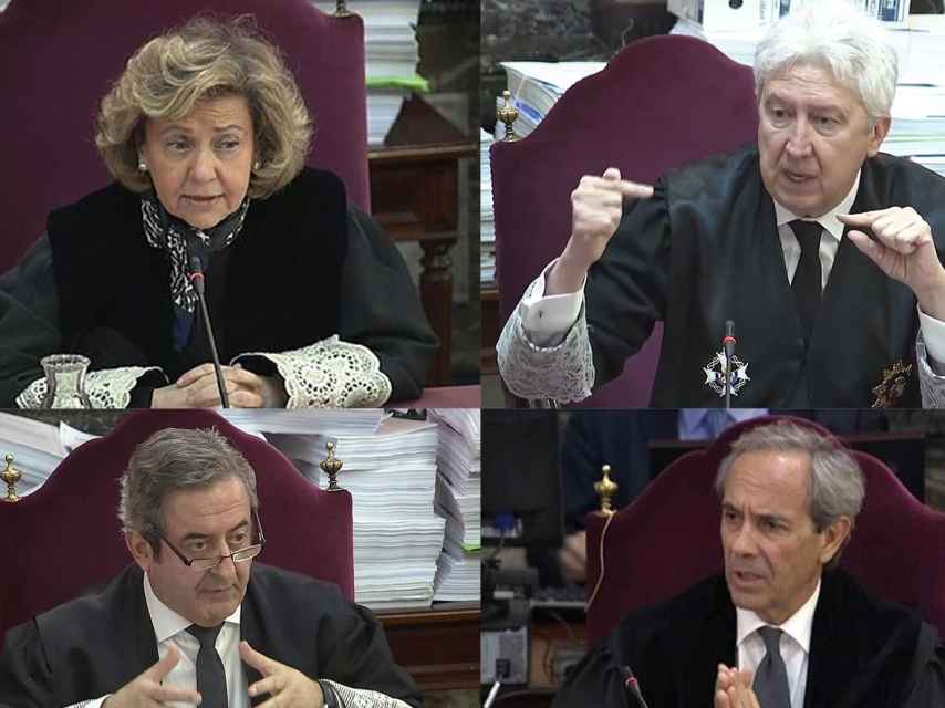 Los fiscales de Sala Consuelo Madrigal, Fidel Cadena, Javier Zaragoza y Jaime Moreno.