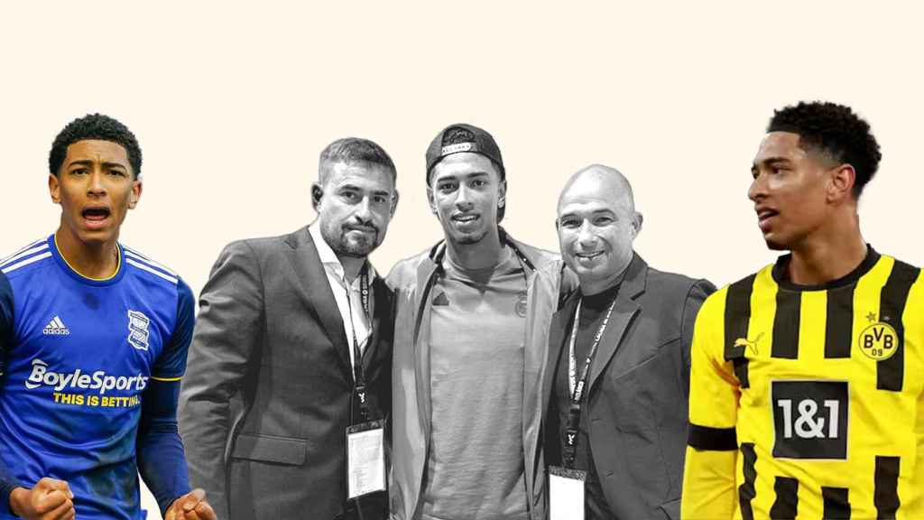 Jude Bellingham, junto a Pep Clotet y Andrés Manzano