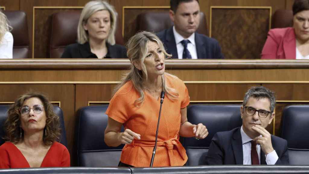 Yolanda Díaz este miércoles en la sesión de control al Gobierno.