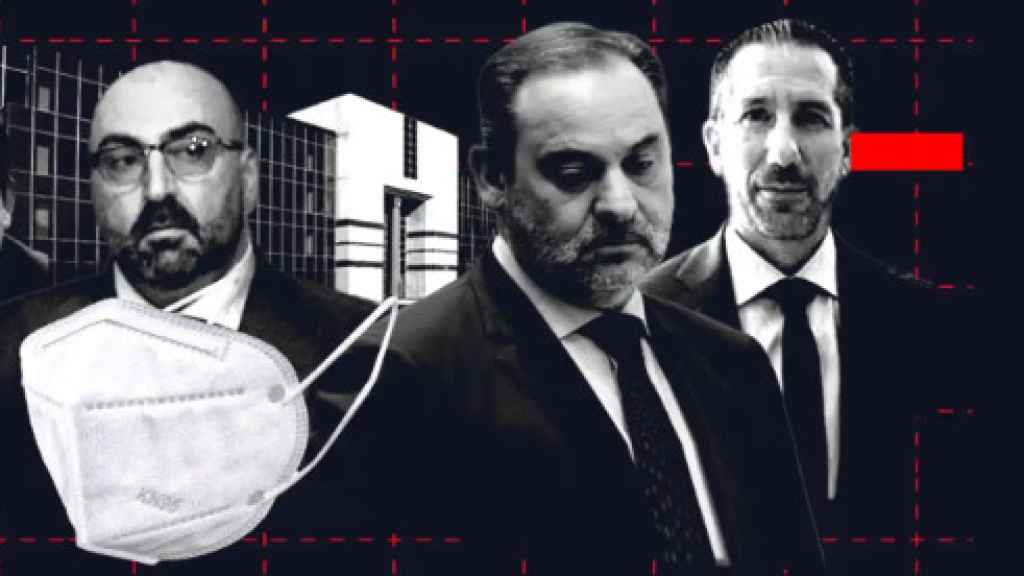 Koldo García; el exministro José Luis Ábalos y el subsecretario de Transportes, Jesús Manuel Gómez García.