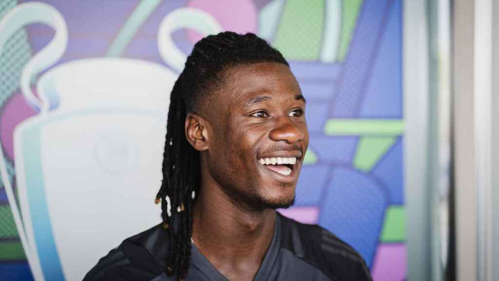 Eduardo Camavinga, durante la entrevista con EL ESPAÑOL