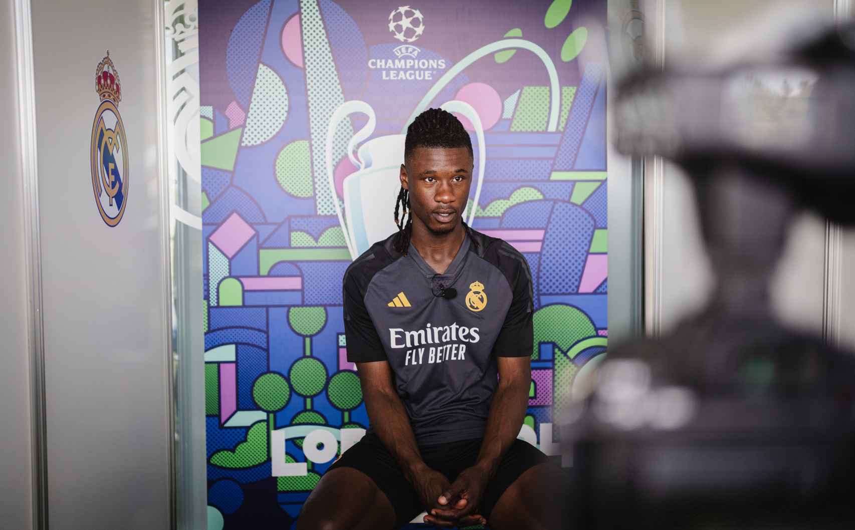 Eduardo Camavinga, durante la entrevista con EL ESPAÑOL