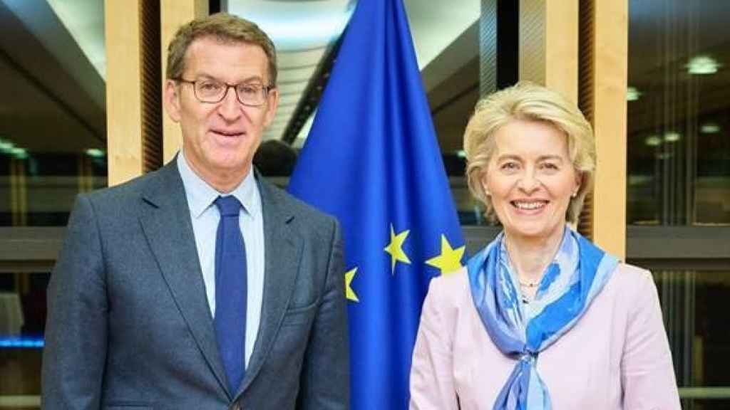 El líder del PP junto a Von der Leyen, en una imagen de archivo.