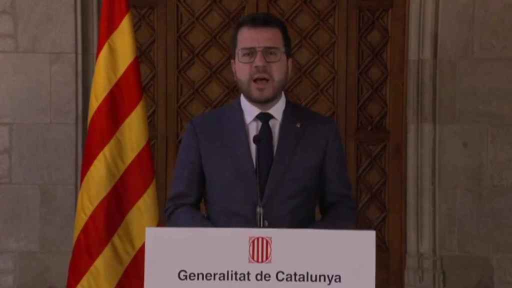 Pere Aragonés, en su comparecencia de este jueves