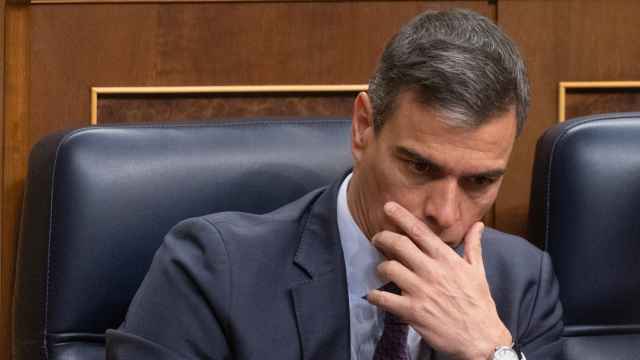 El presidente del Gobierno, Pedro Sánchez, este jueves durante la votación de la Ley de Amnistía en el Congreso.