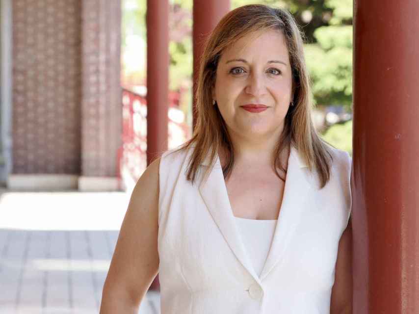 La número dos del PSOE a las europeas, Iratxe García, durante la entrevista con EL ESPAÑOL de Castilla y León