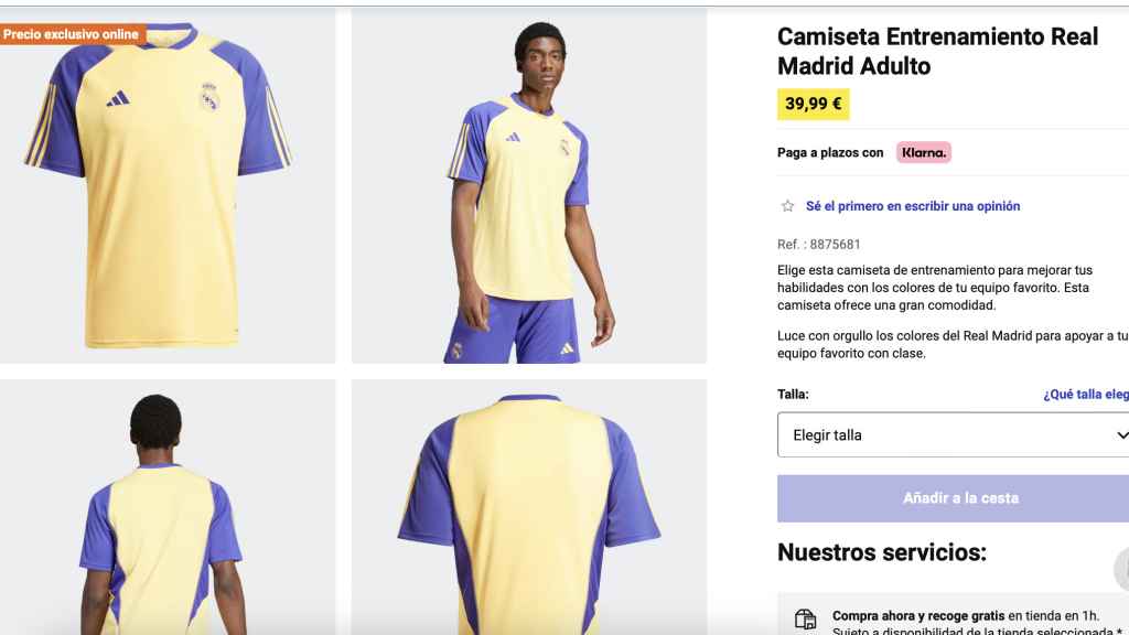 Camiseta entrenamiento Real Madrid.