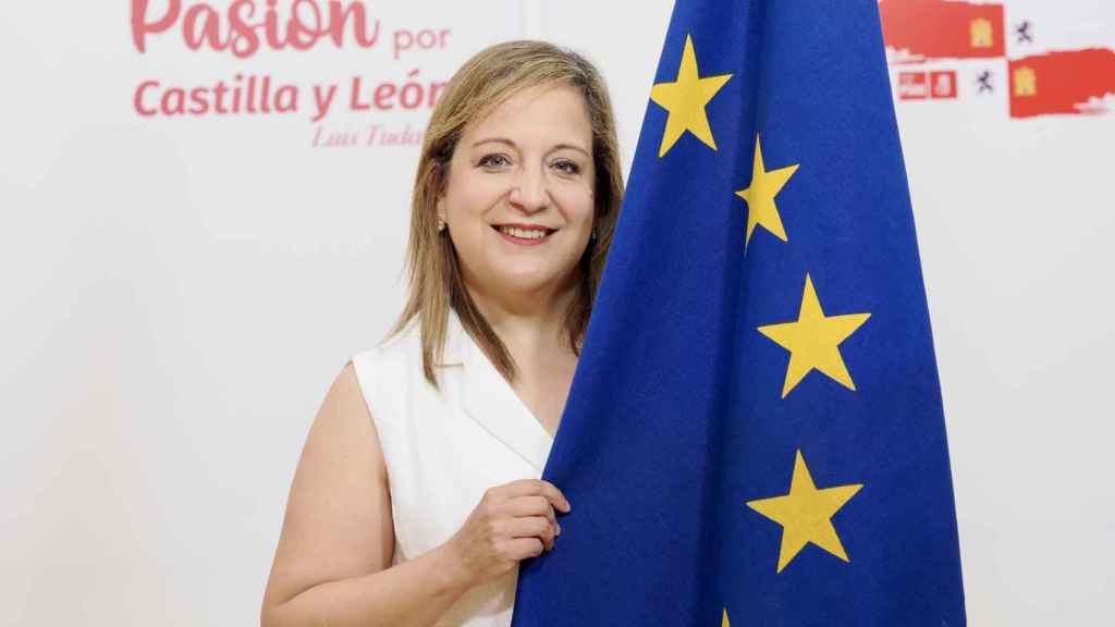 La número dos del PSOE a las elecciones europeas, Iratxe García, duranta la entrevista con EL ESPAÑOL de Castilla y León