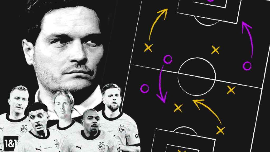 La pizarra táctica de Edin Terzic en el Borussia Dortmund.