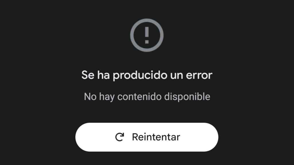 Mensaje de error en Google Discover