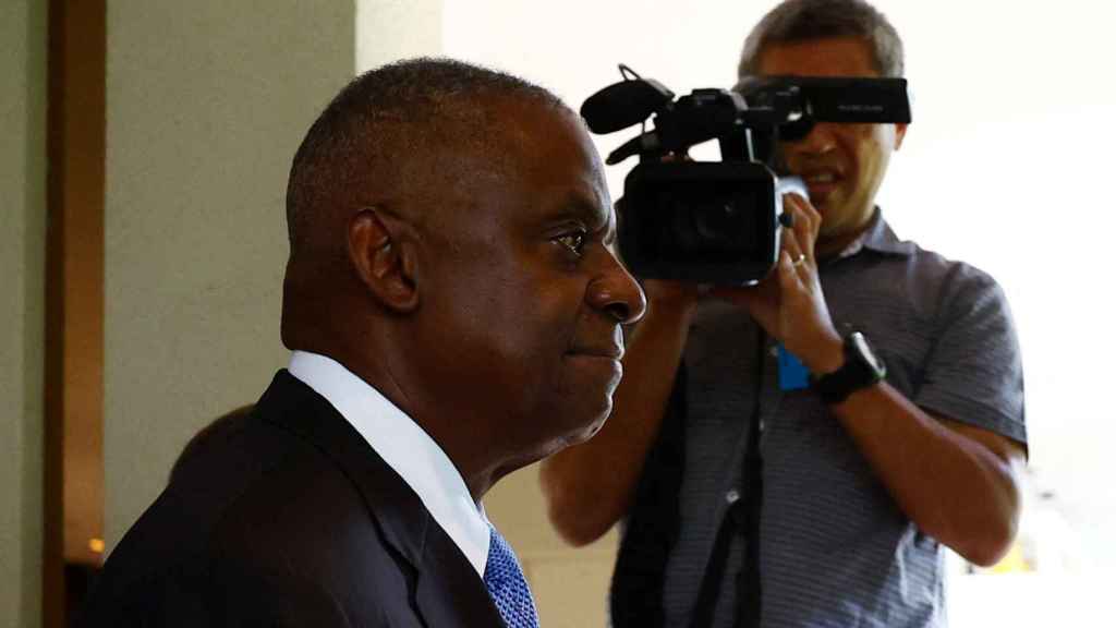 El secretario de Defensa de EEUU, Lloyd Austin, este viernes en Singapur.