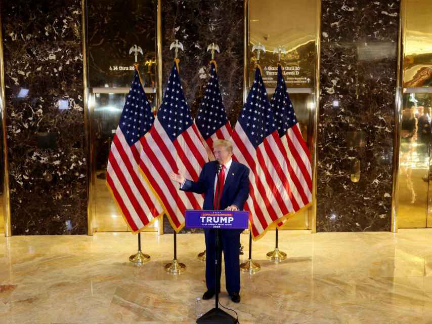 Donald Trump durante una comparecencia frente a la prensa.