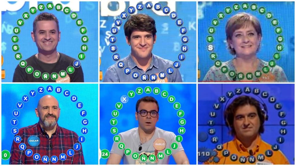 Seis de los once ganadores del concurso de televisión Pasapalabra.