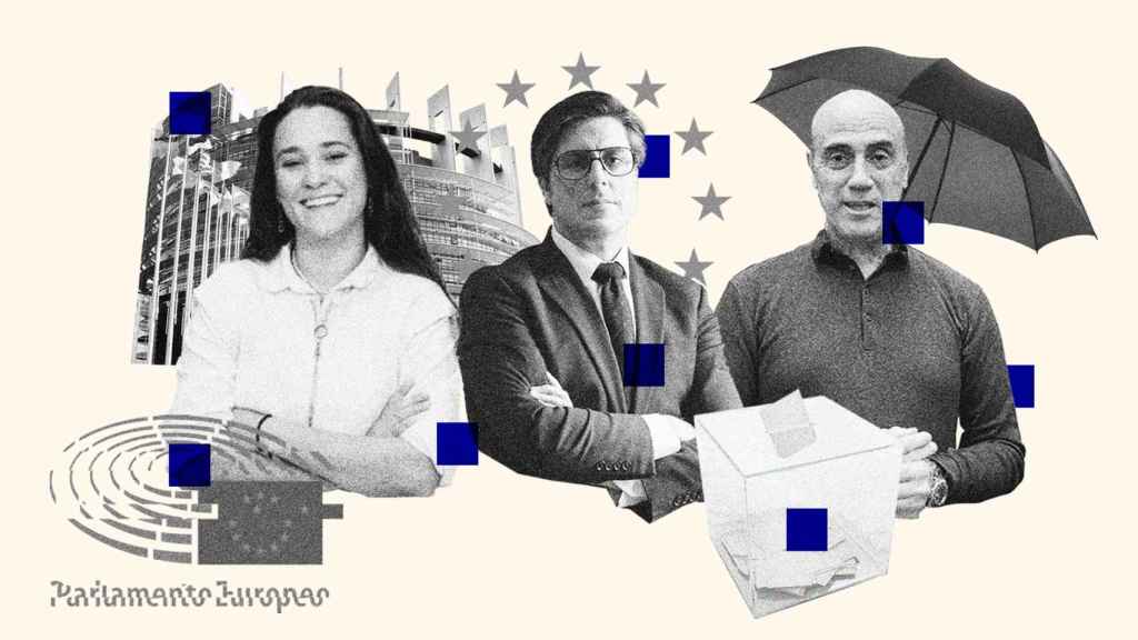 Andere Nieva (Sumar) en la izquierda, Jorge Martín Frías (Vox) en el centro y Tomàs Molina (ERC) en la derecha.