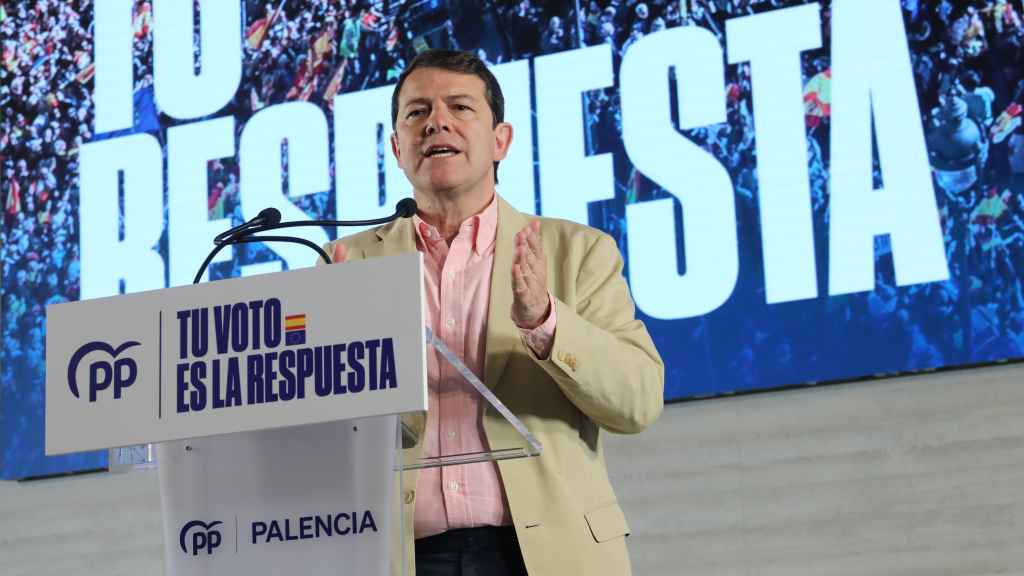 Intervención del presidente del PP de Castilla y León, Alfonso Fernández Mañueco en la clausura en Palencia un mitin de campaña